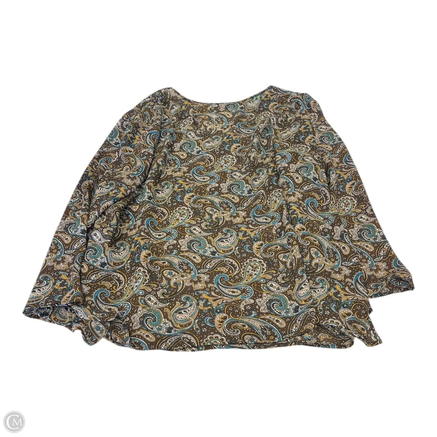 Top Long Sleeve By Metro 7 In Paisley Print, Size: 3x