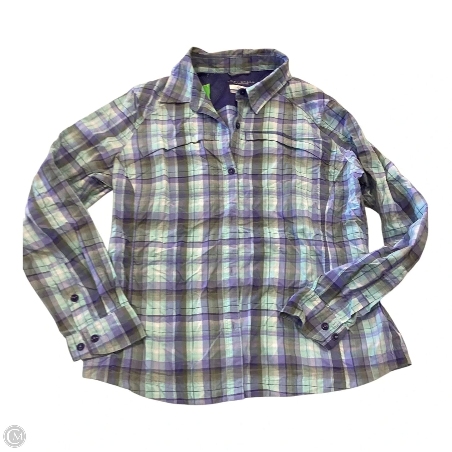 Top Long Sleeve By Columbia In Plaid Pattern, Size: Xl