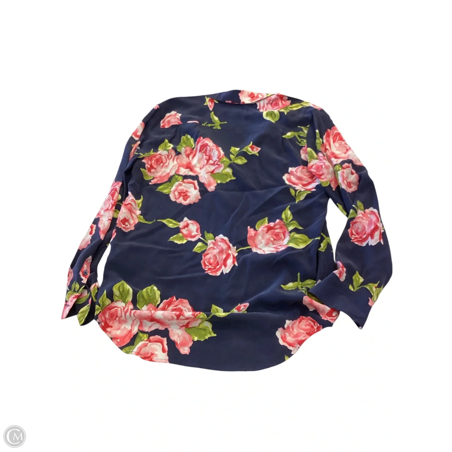 Top Long Sleeve By Equipment In Floral Print, Size: M