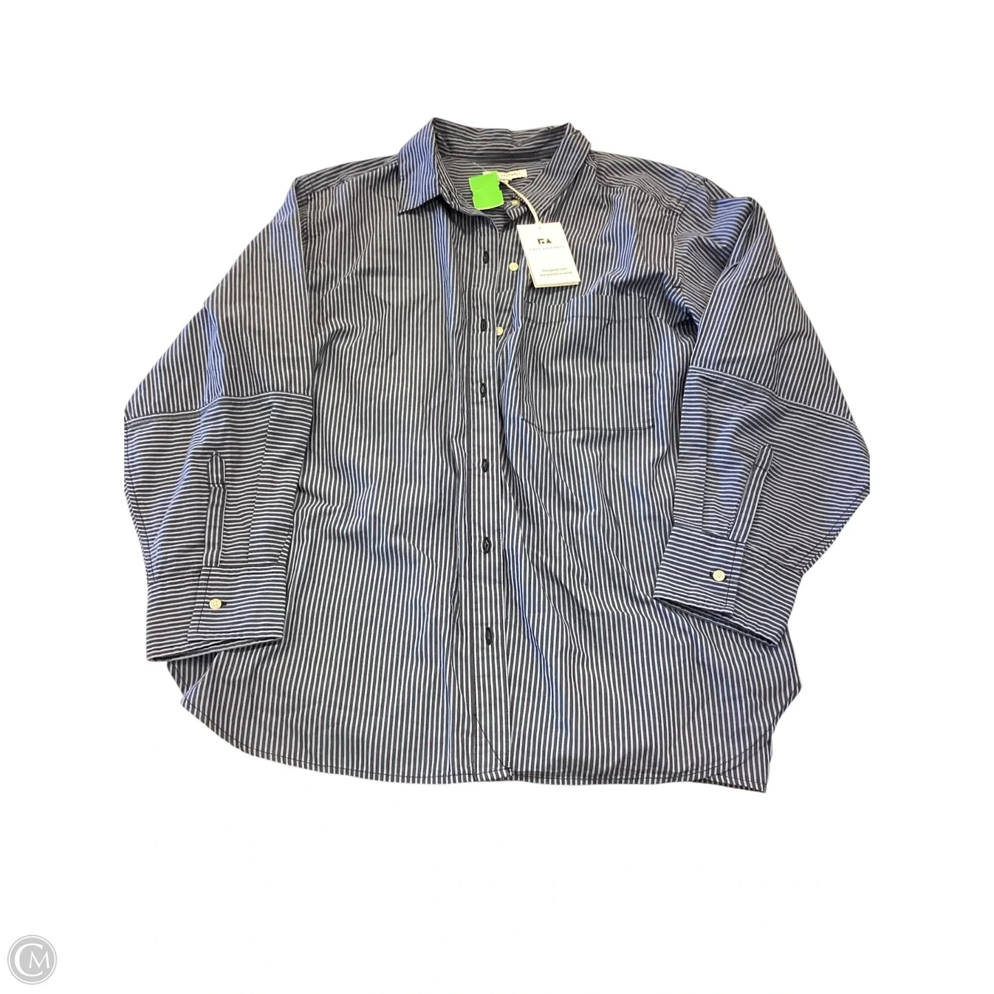 Top Long Sleeve By Free Assembly In Striped Pattern, Size: Xxl