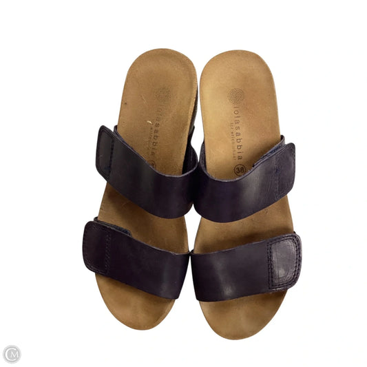 Sandals Heels Wedge By Clothes Mentor In Brown & Purple, Size: 7.5