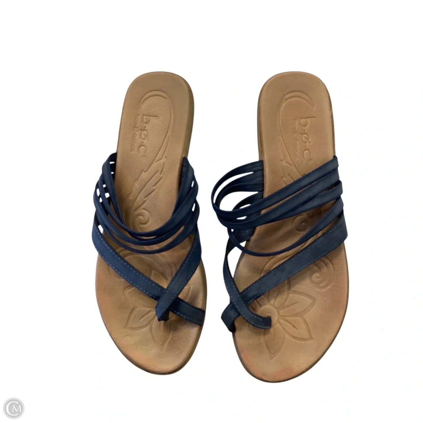 Sandals Flip Flops By Boc In Blue & Tan, Size: 9