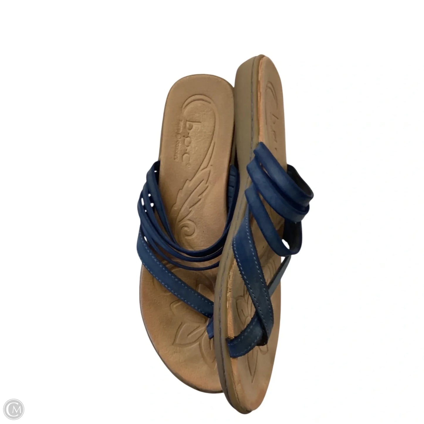 Sandals Flip Flops By Boc In Blue & Tan, Size: 9