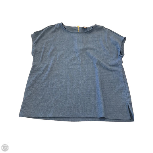 Top Short Sleeve By Anne Klein In Blue, Size: L