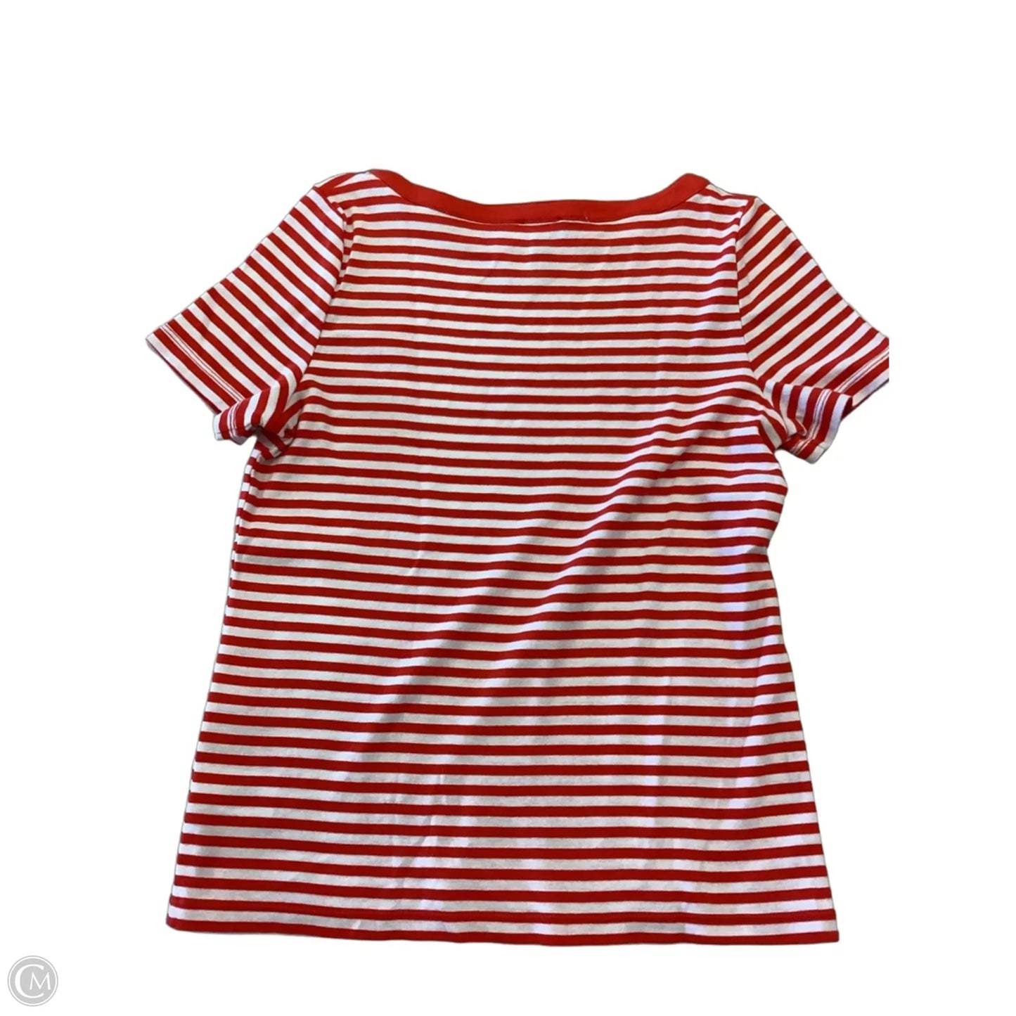 Top Short Sleeve By Jones New York In Striped Pattern, Size: L