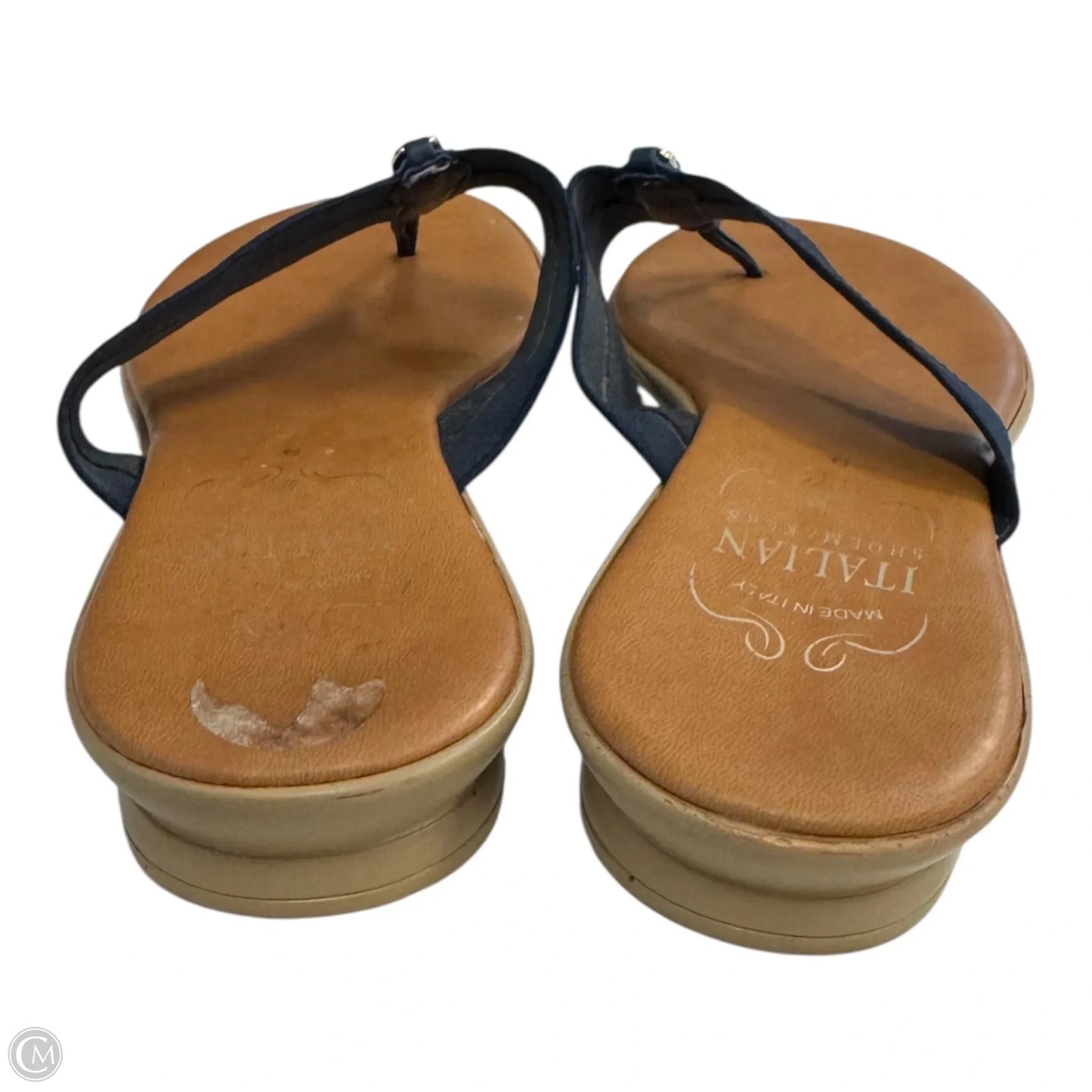 Sandals Flats By Italian Shoemakers In Blue & Brown, Size: 9