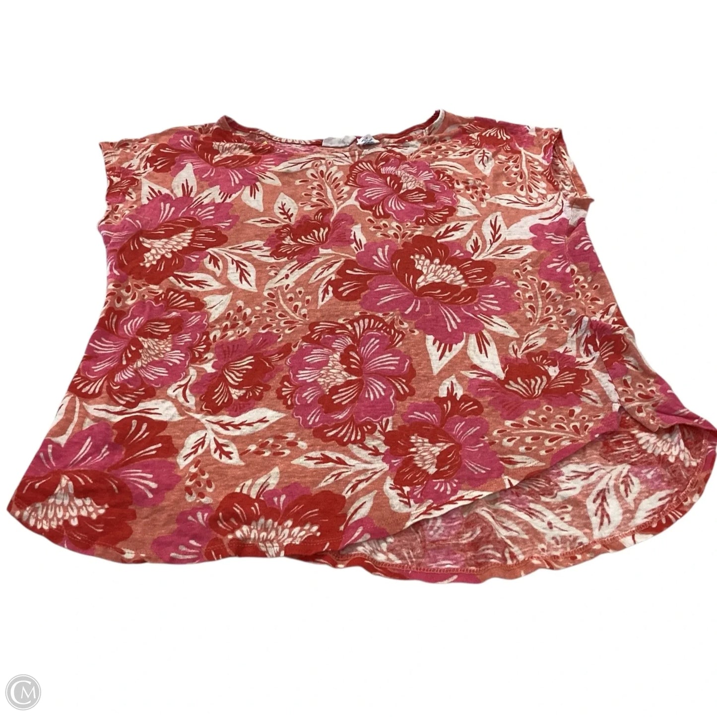 Top Short Sleeve By Sigrid Olsen In Orange & Pink, Size: M