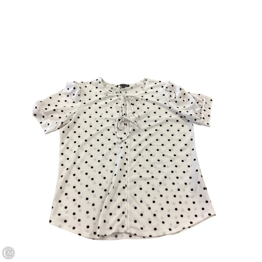 Top Short Sleeve By Adrianna Papell In Polkadot Pattern, Size: S