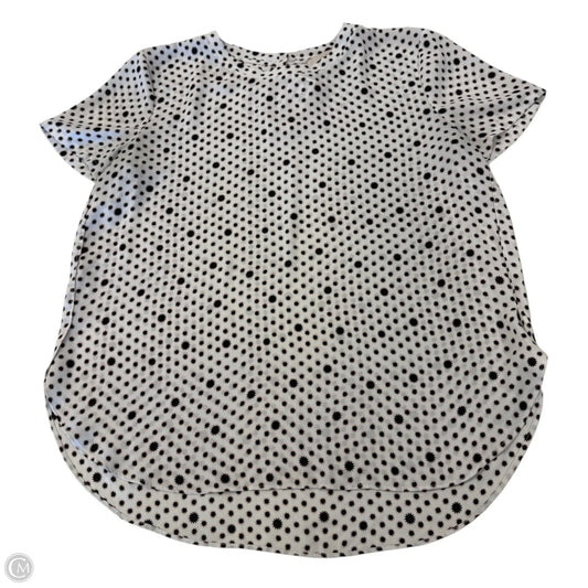 Top Short Sleeve By Loft In Black & White, Size: L