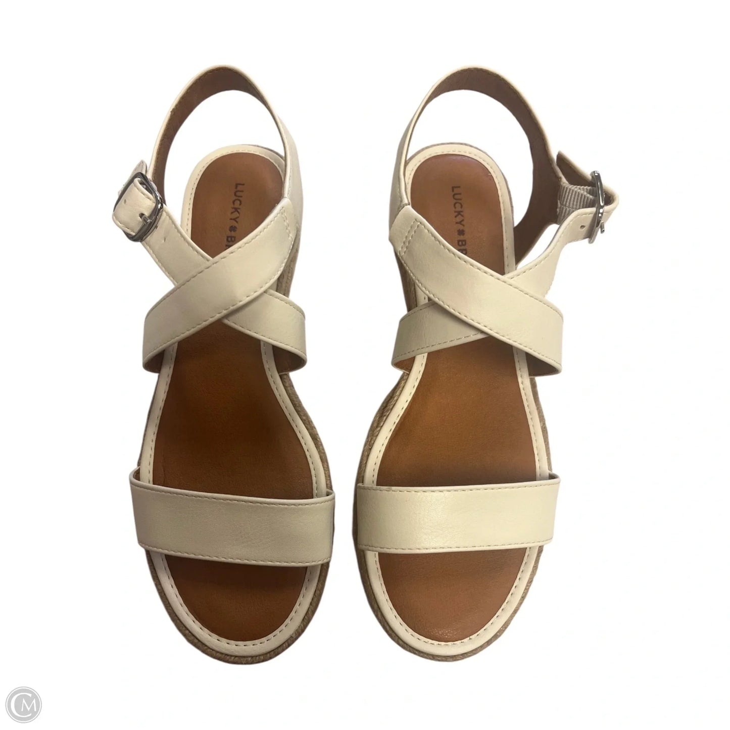 Sandals Heels Platform By Lucky Brand In White, Size: 7.5