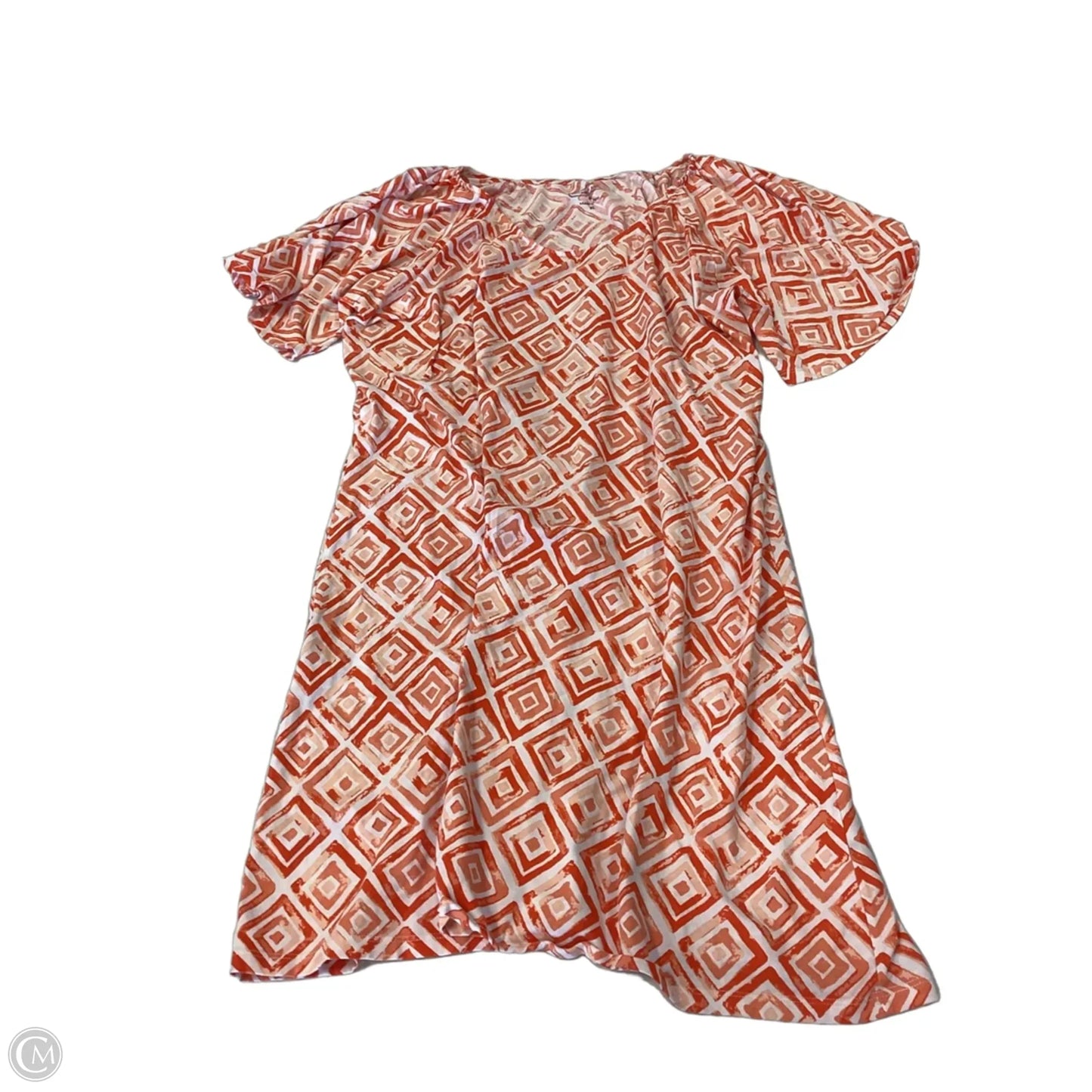 Dress Casual Midi By Clothes Mentor In Orange & White, Size: Xl