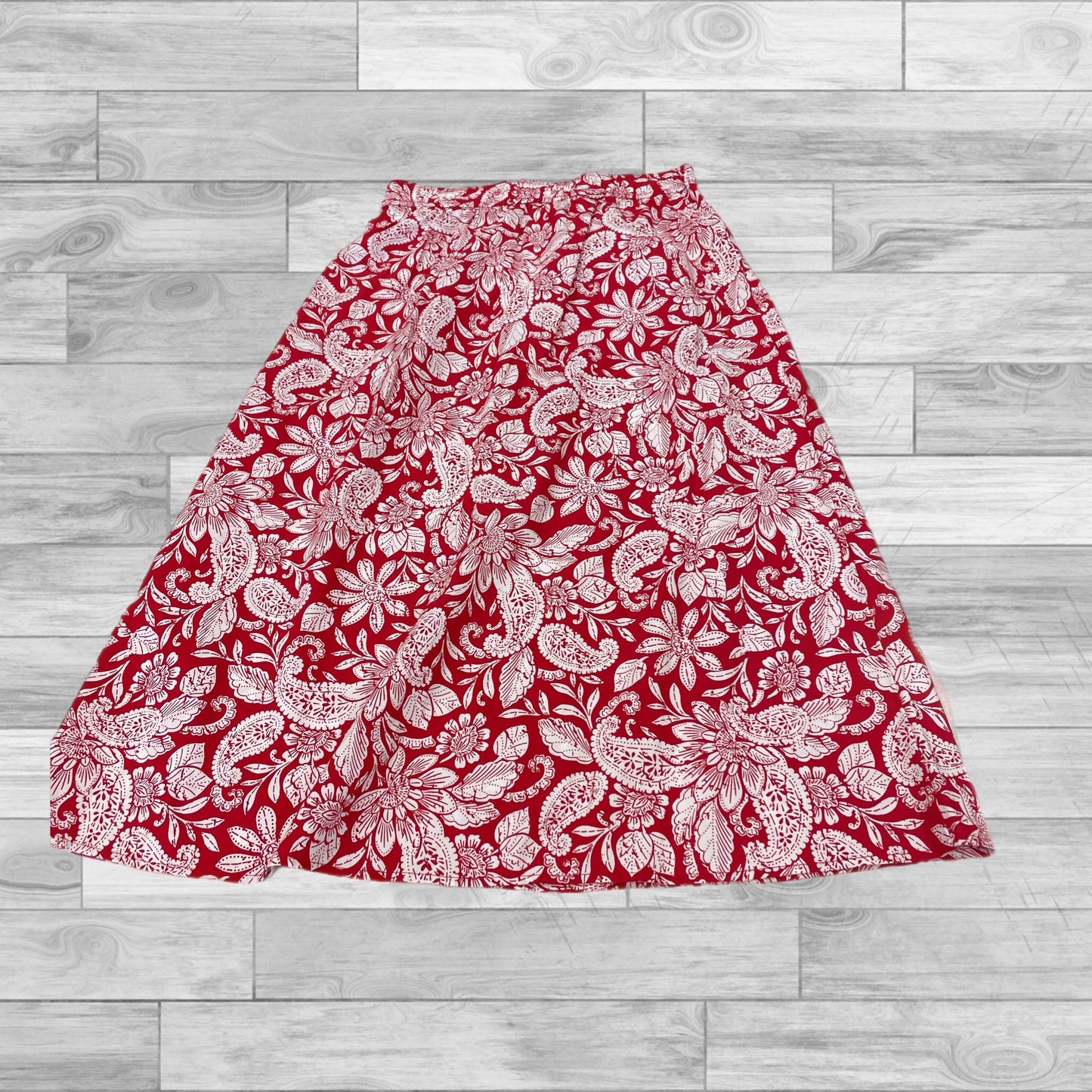 Red & White Skirt Maxi Loft, Size S