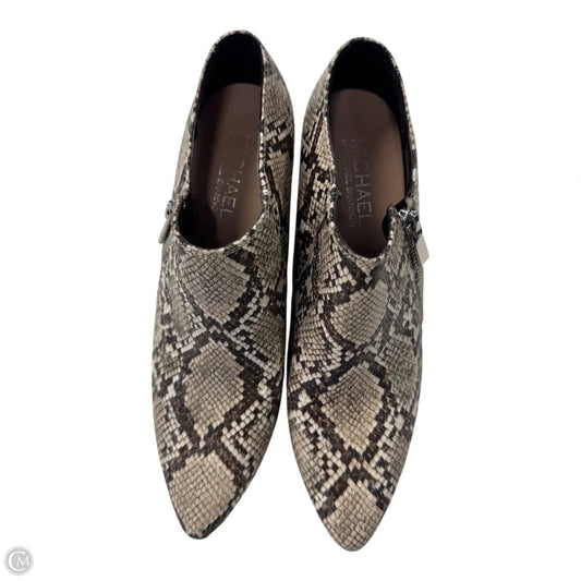 Boots Ankle Heels By Michael Shannon In Snakeskin Print, Size: 8