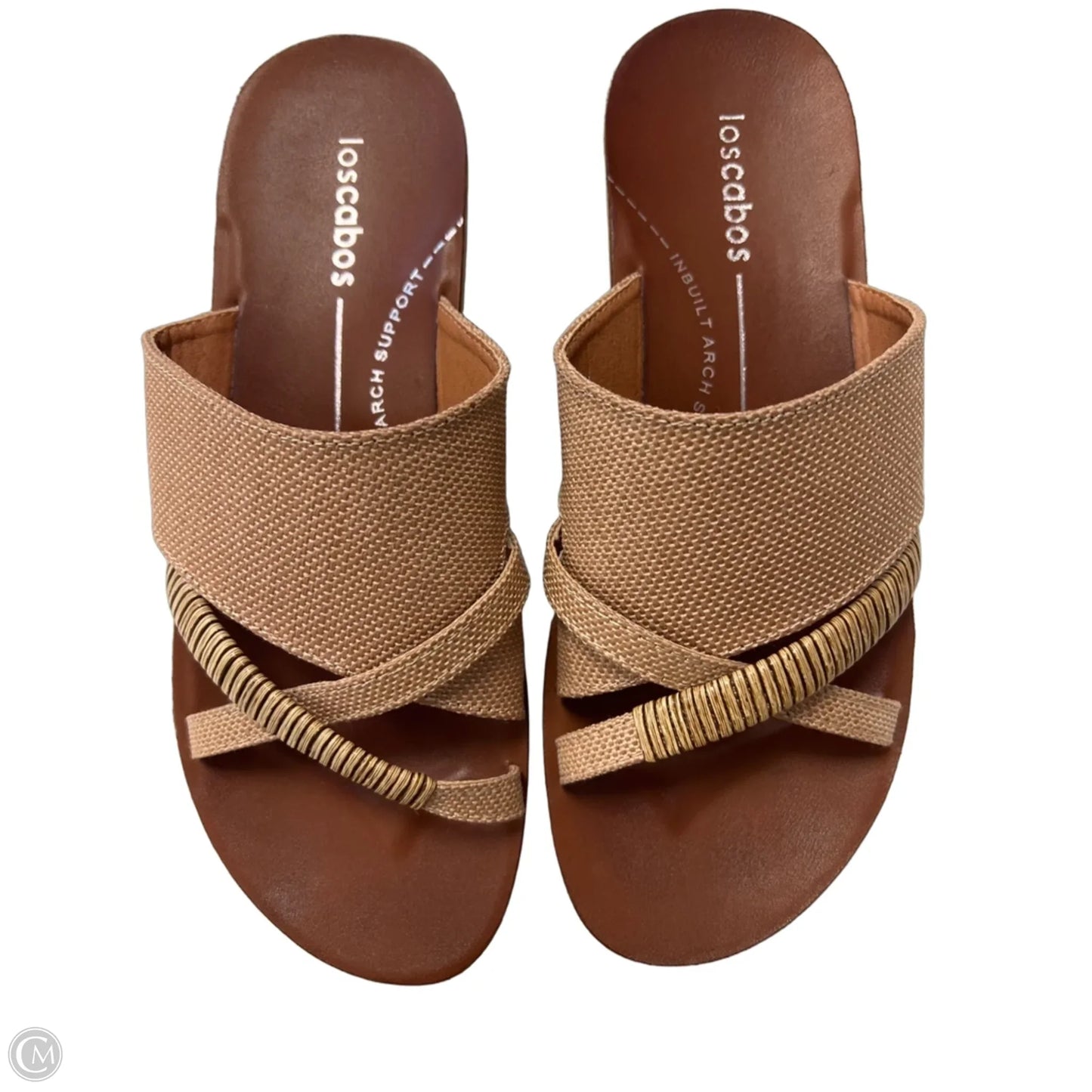 Sandals Flats By Clothes Mentor In Brown & Tan, Size: 8