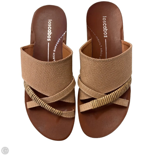 Sandals Flats By Clothes Mentor In Brown & Tan, Size: 8