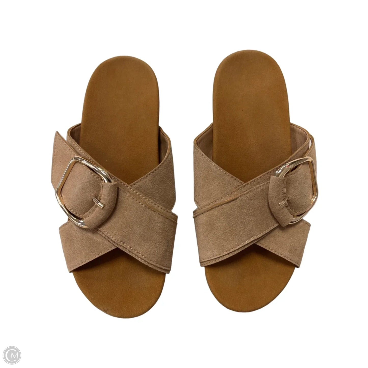 Sandals Flats By Clothes Mentor In Tan, Size: 8
