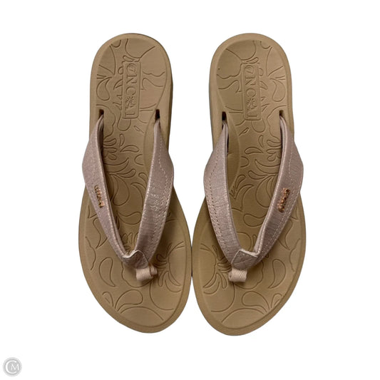 Sandals Flip Flops By Clothes Mentor In Pink & Tan, Size: 8.5