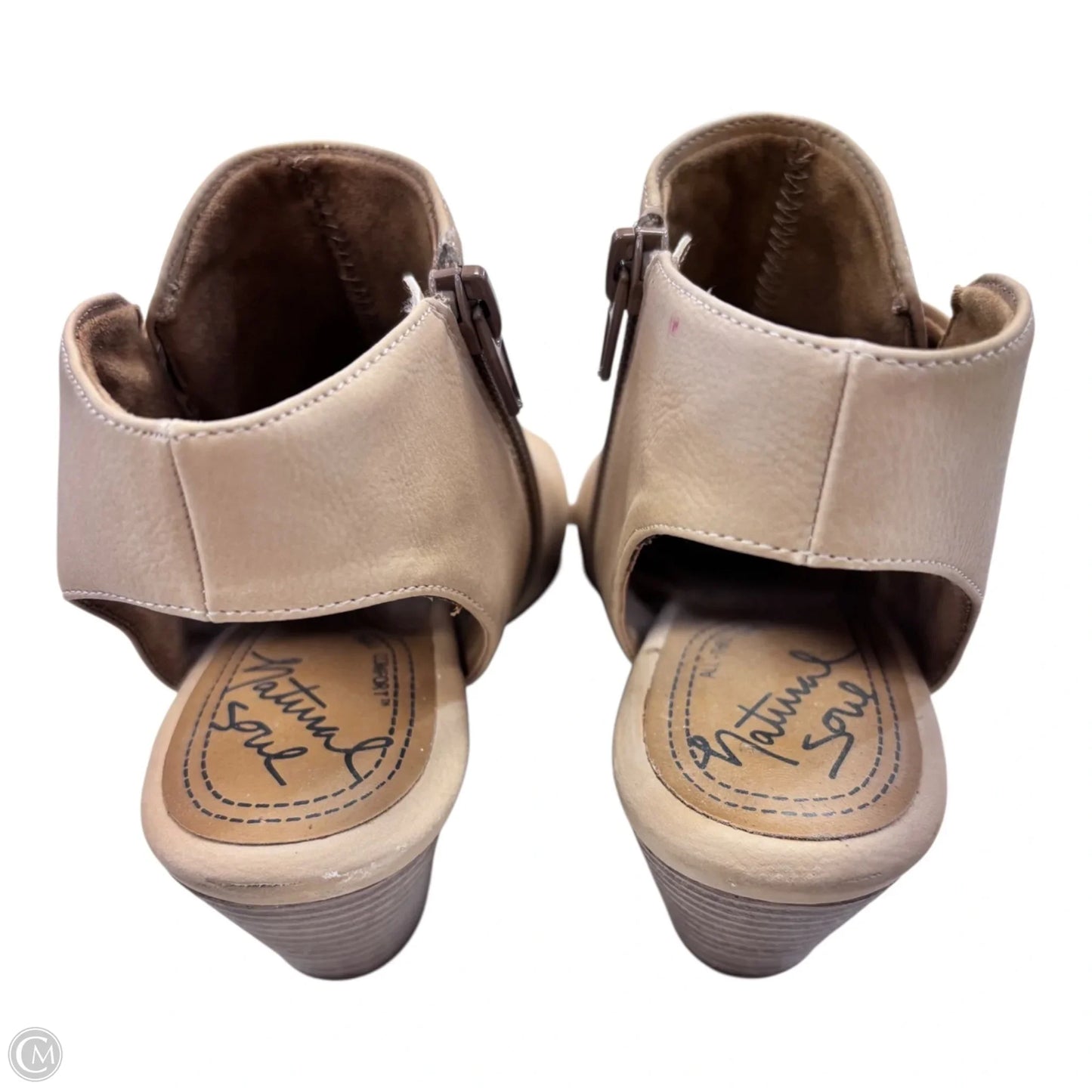 Boots Ankle Heels By Clothes Mentor In Tan, Size: 6