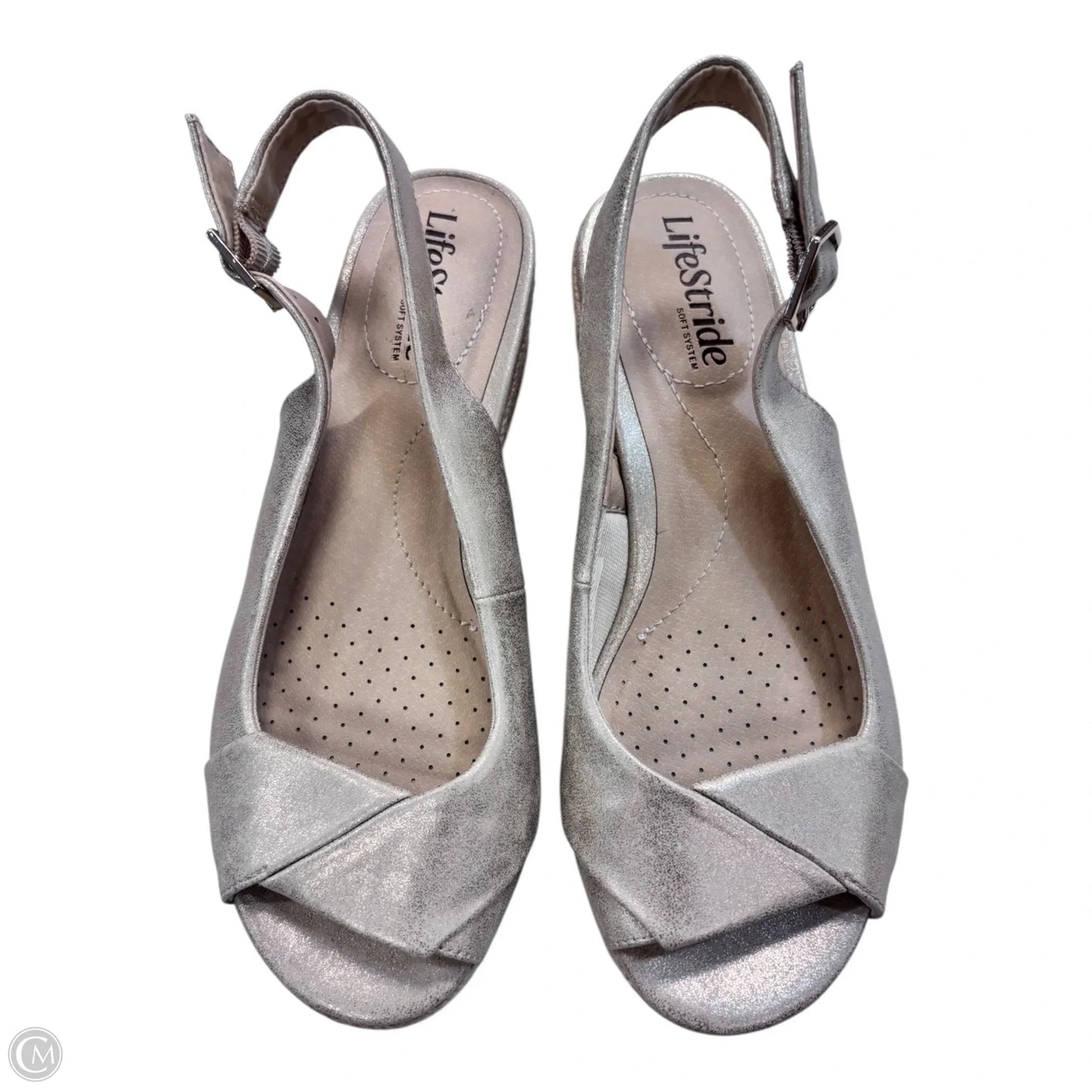 Sandals Heels Wedge By Life Stride In Tan, Size: 7