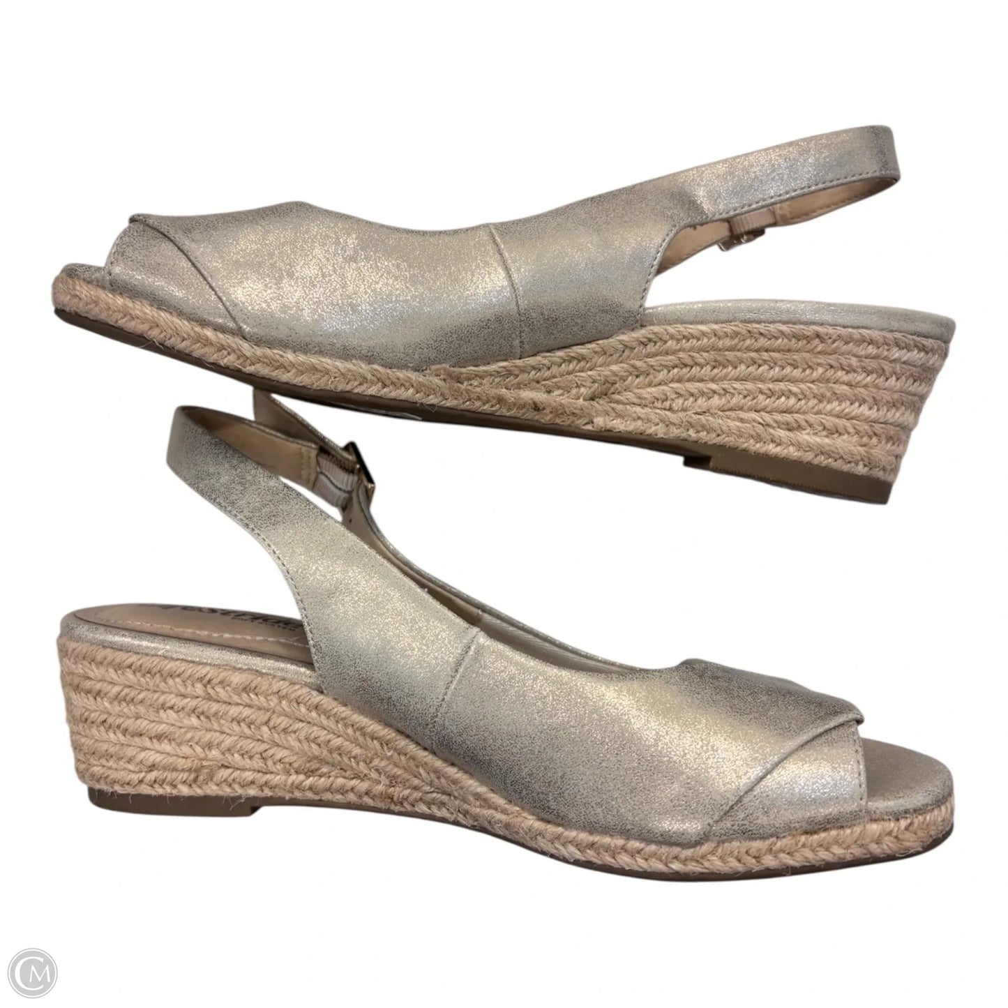 Sandals Heels Wedge By Life Stride In Tan, Size: 7