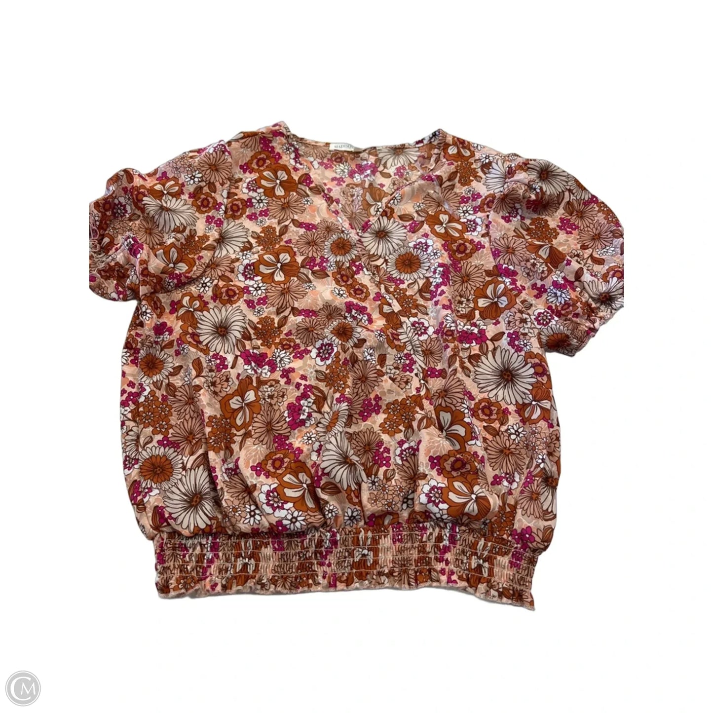 Blouse Short Sleeve By Clothes Mentor In Floral Print, Size: L