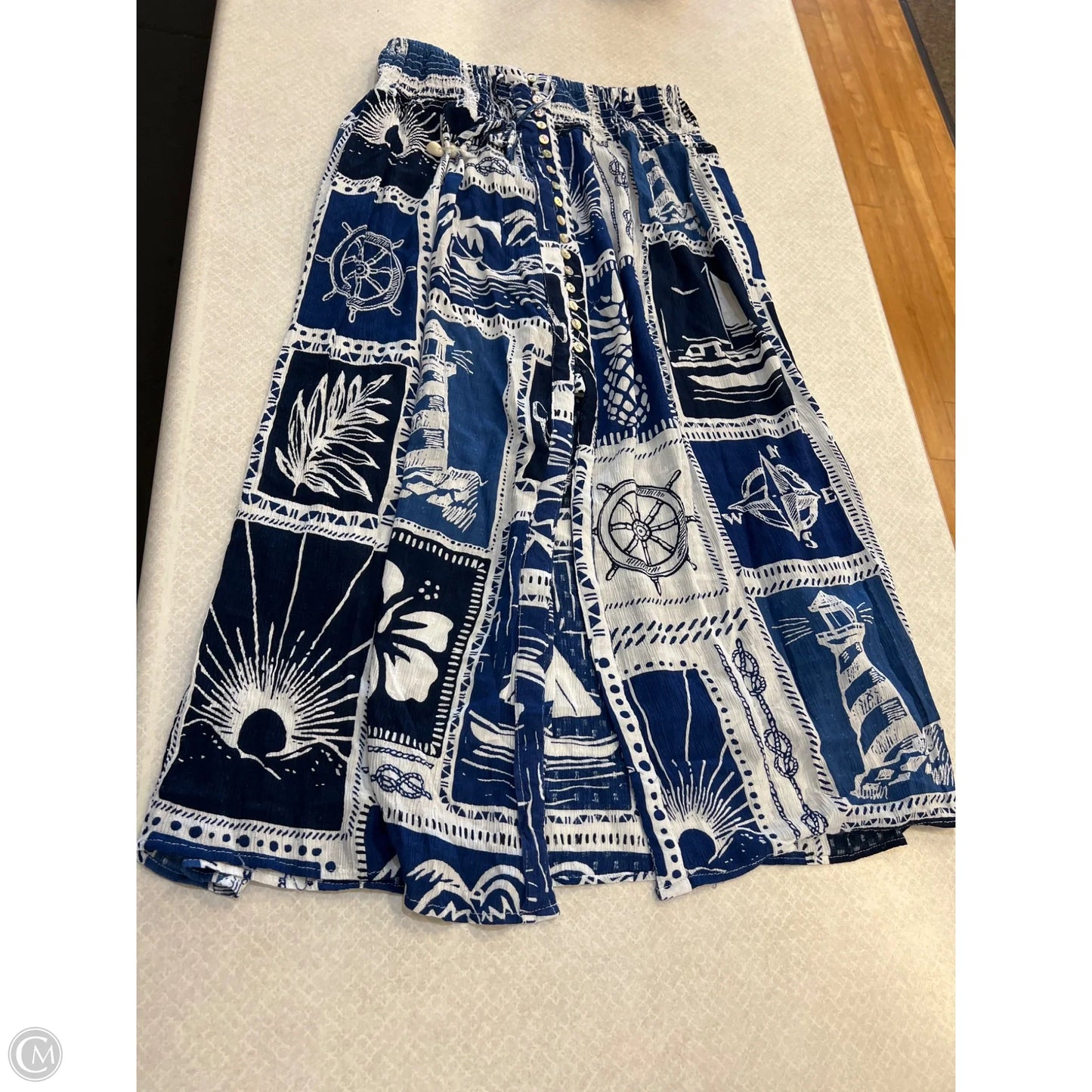 Skirt Maxi By Calypso St Barth In Blue & White, Size: Xl