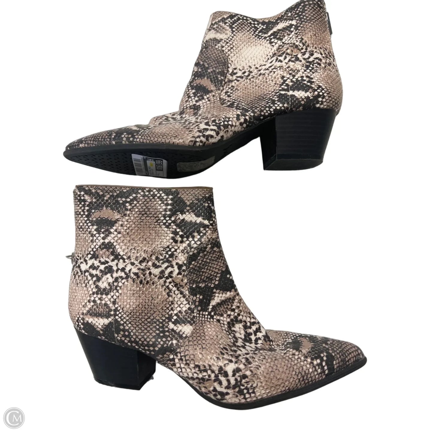 Boots Ankle Heels By Qupid In Snakeskin Print, Size: 9