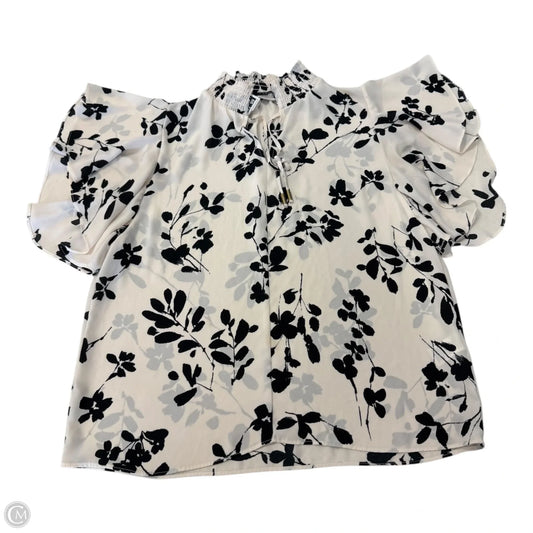 Top Short Sleeve By Tahari In Black & White, Size: S