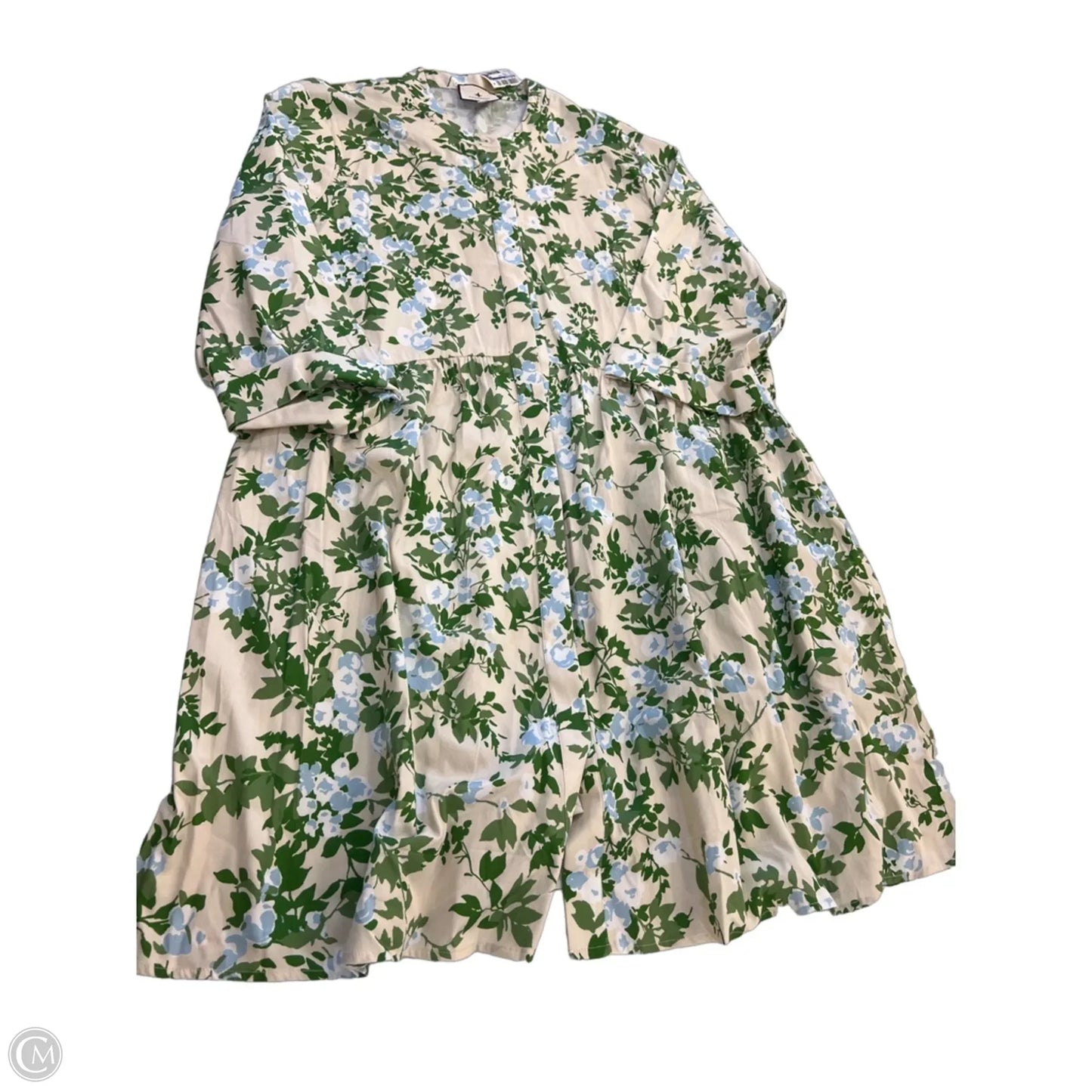 Dress Casual Short By Tuckernuck In Cream & Green, Size: Xxl