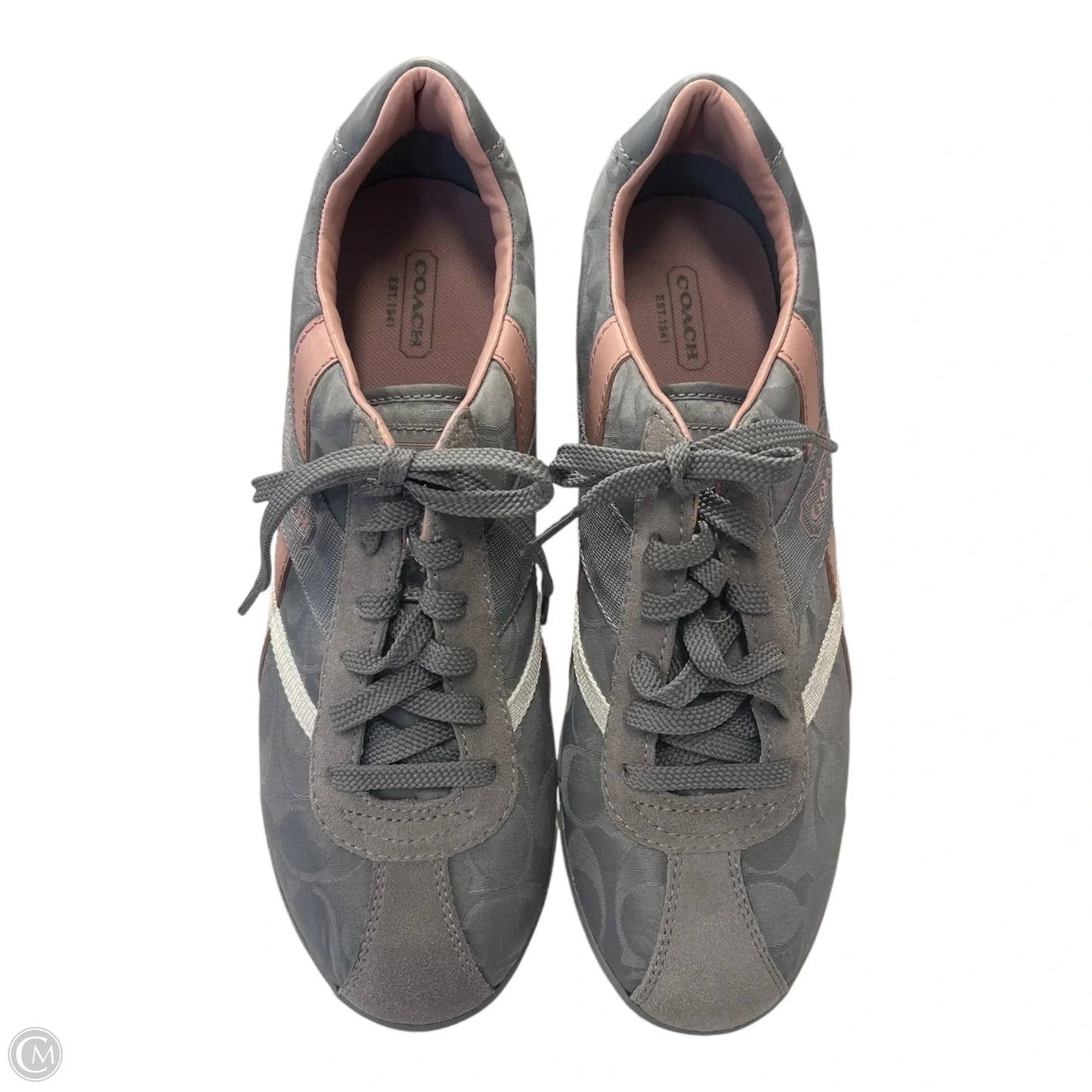 Shoes Designer By Coach In Grey & Pink, Size: 10