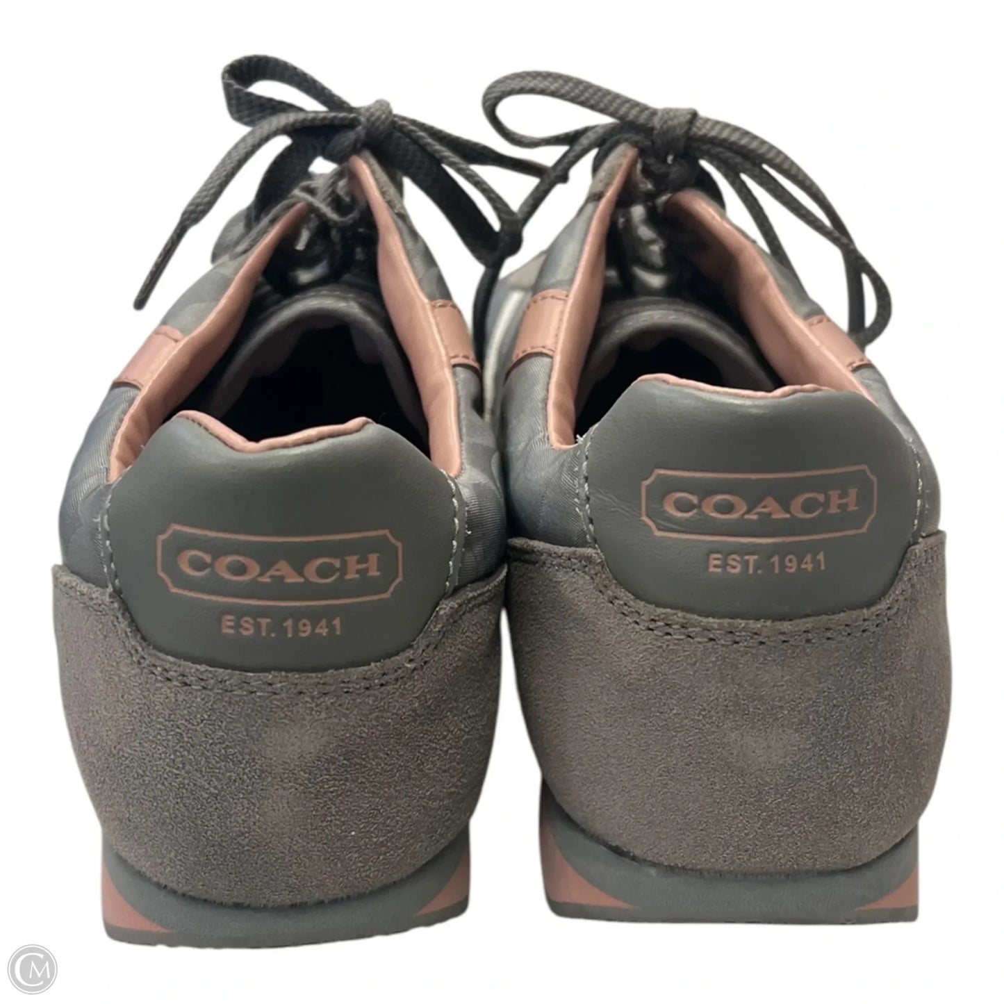 Shoes Designer By Coach In Grey & Pink, Size: 10