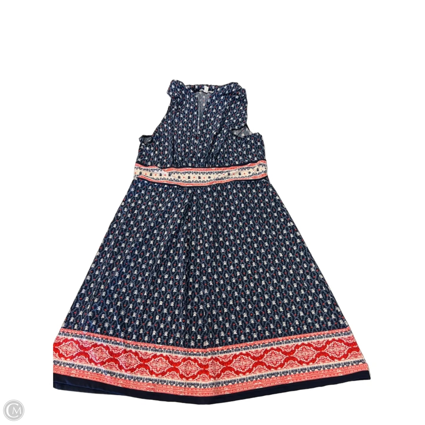 Dress Casual Midi By Max Studio In Blue & Red & White, Size: L
