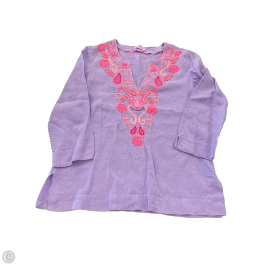 Top Long Sleeve Designer By Lilly Pulitzer In Pink & Purple, Size: S