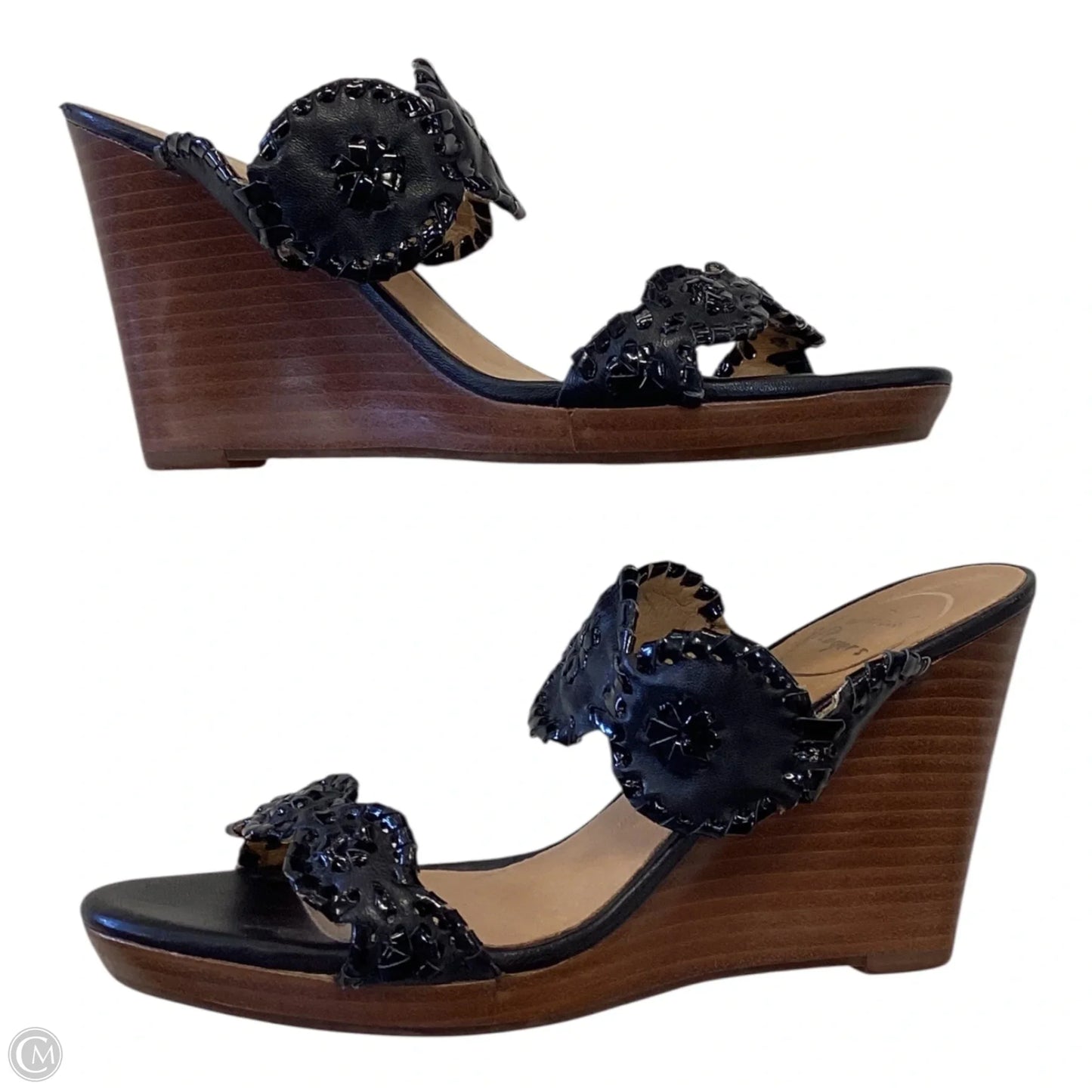Sandals Heels Wedge By Jack Rogers In Black, Size: 7