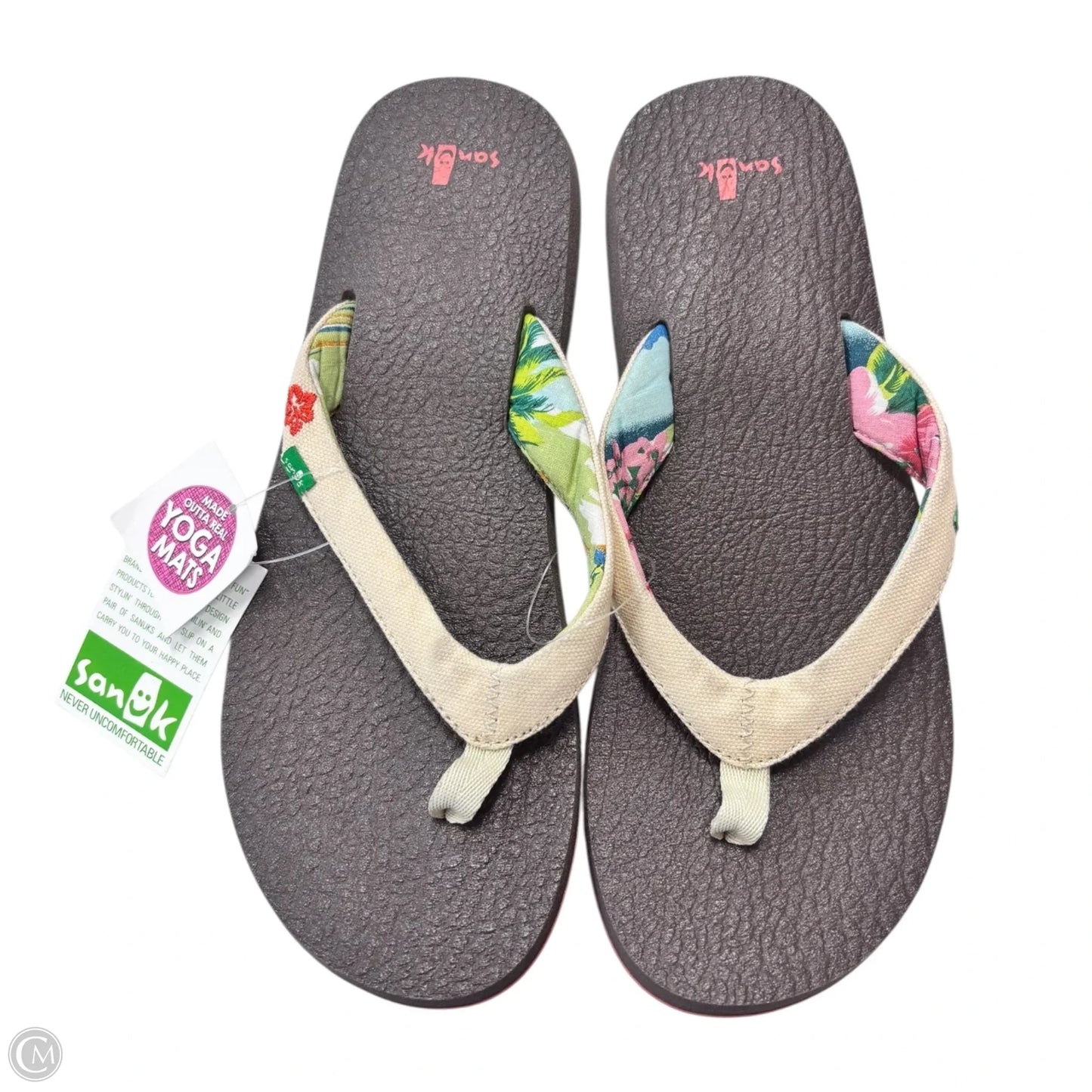 Sandals Flip Flops By Sanuk In Brown, Size: 9