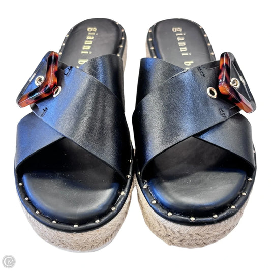 Sandals Heels Wedge By Gianni Bini In Black, Size: 6