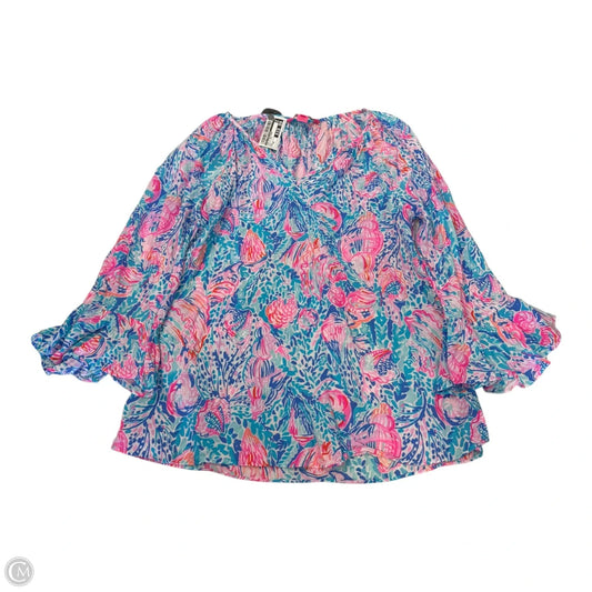 Top Long Sleeve Designer By Lilly Pulitzer In Blue & Pink, Size: Xs