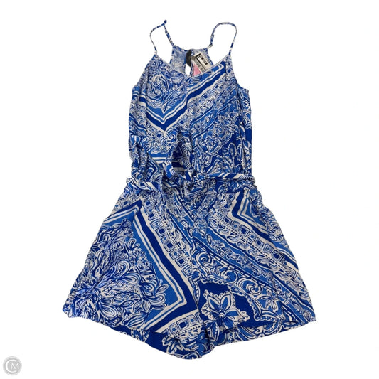 Romper Designer By Lilly Pulitzer In Blue & White, Size: Xs