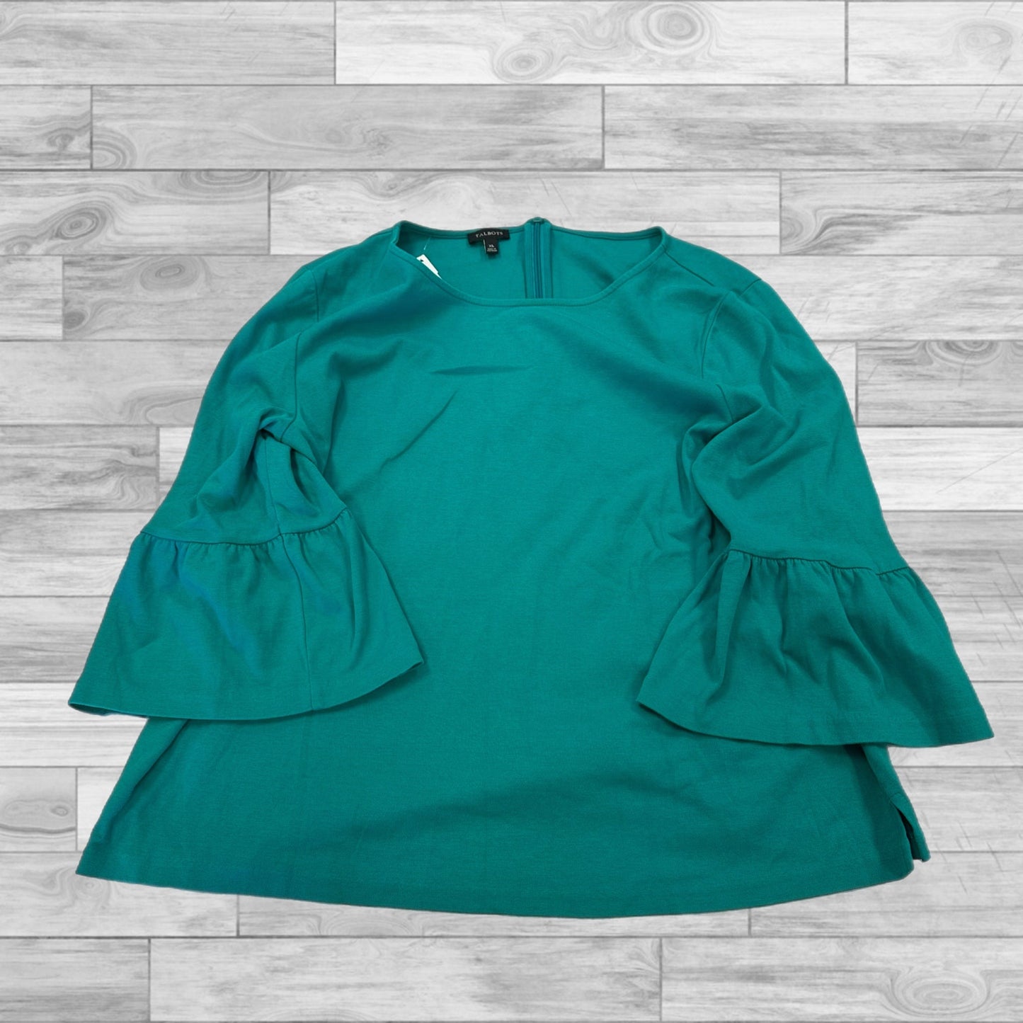 Top Short Sleeve By Talbots In Teal, Size: Xl