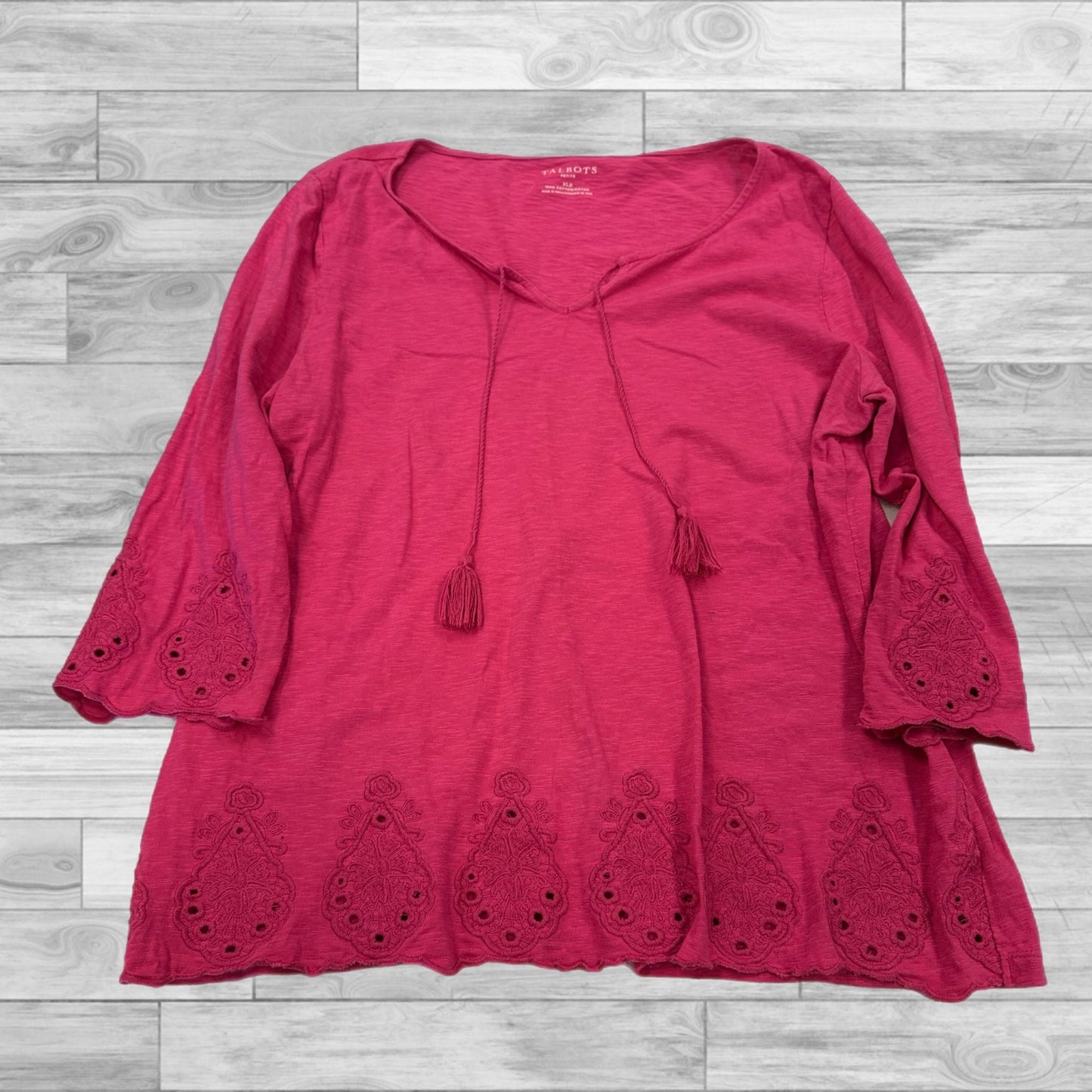 Top Short Sleeve By Talbots In Pink, Size: Xlp