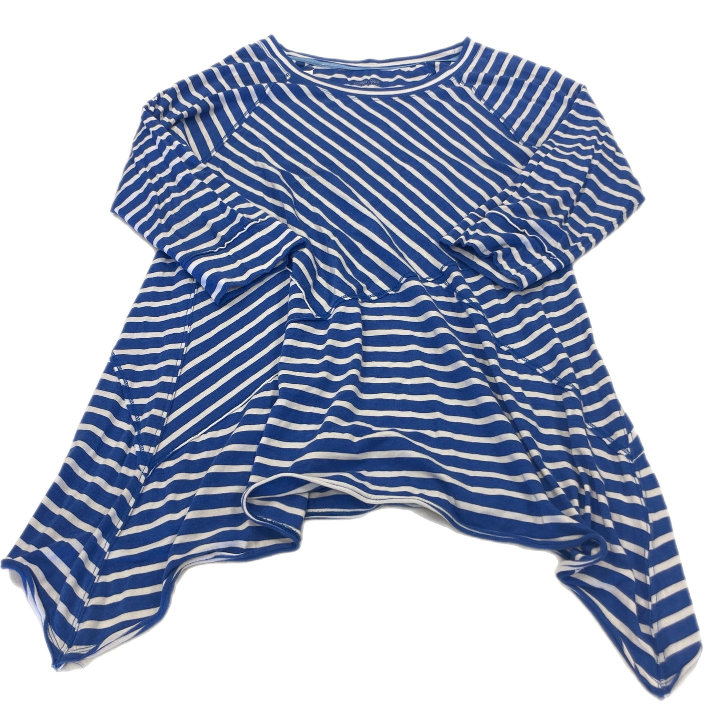 Top Long Sleeve By Calvin Klein In Striped Pattern, Size: L