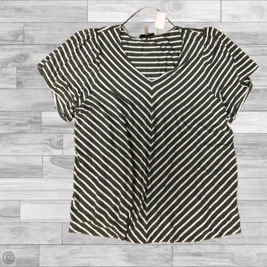 Top Short Sleeve By Cable And Gauge In Striped Pattern, Size: 2x