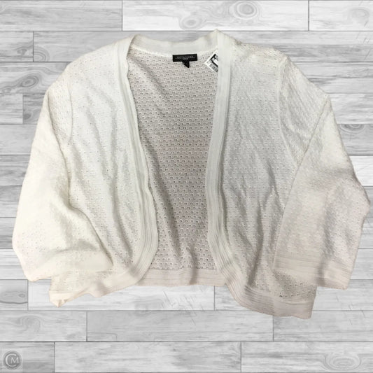 Cardigan By Notations In White, Size: 2x