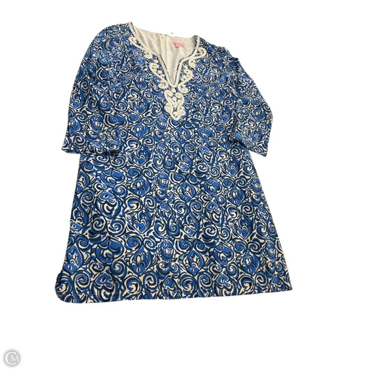 Dress Designer By Lilly Pulitzer In Blue & White, Size: L