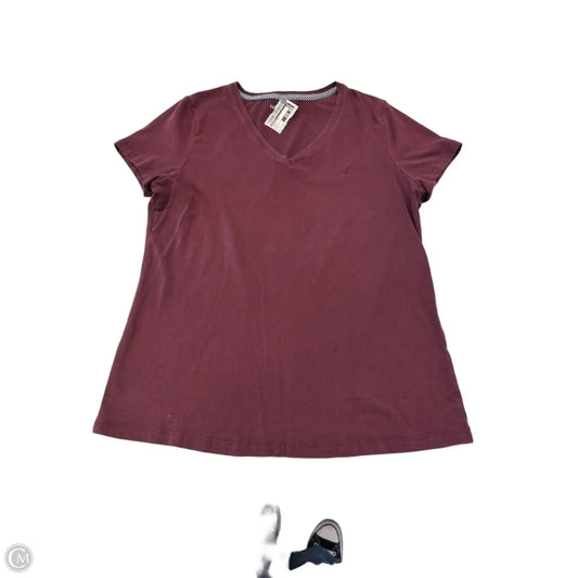 Top Short Sleeve Basic By Nautica In Maroon, Size: L