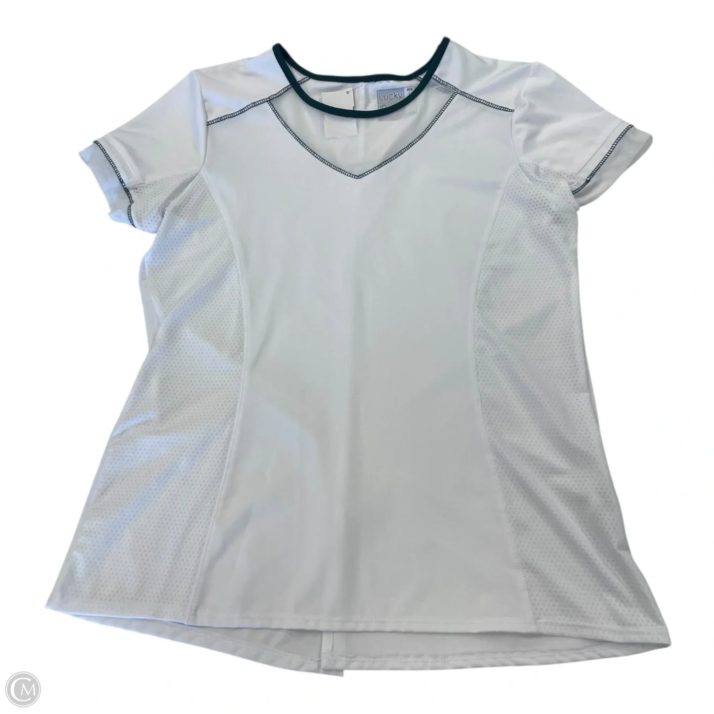 Athletic Top Short Sleeve By Clothes Mentor In Green & White, Size: L