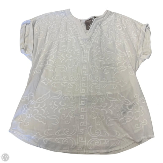 Top Short Sleeve By Chicos In White, Size: M