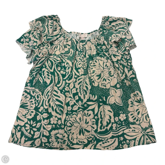 Top Short Sleeve By Clothes Mentor In Cream & Green, Size: S
