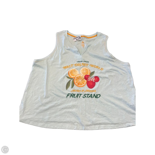 Top Sleeveless By Disney In Green & Yellow, Size: 1x