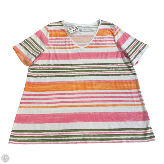 Top Short Sleeve By Croft And Barrow In Striped Pattern, Size: 1x